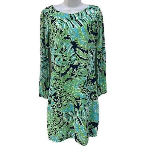 Lilly Pulitzer Ritchie Dress Boat Neck 3/4 Sleeve Silk Cotton Blend Mini Dress S - Picture 2 of 10